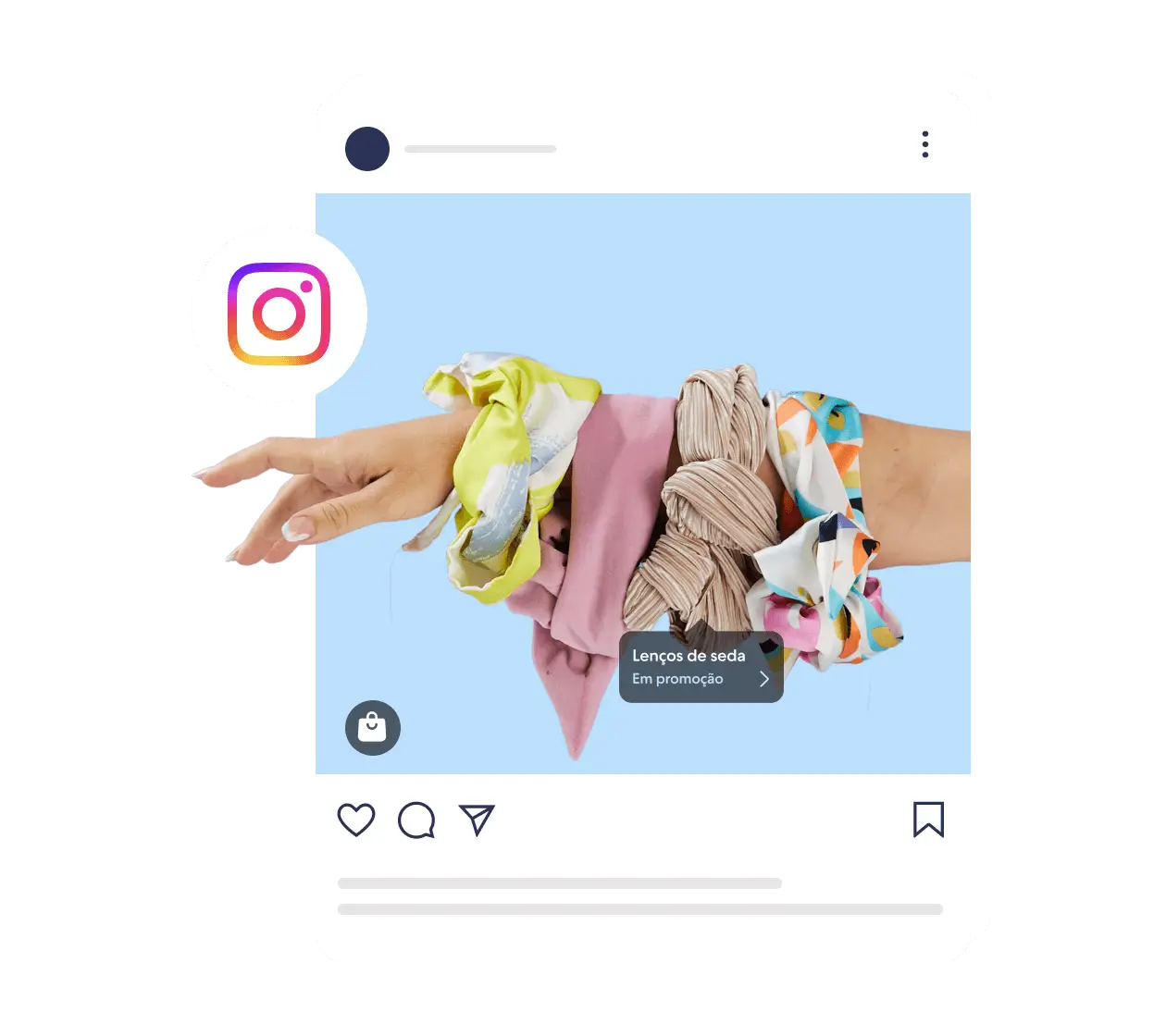 Pessoa tirando fotos de produtos para instagram com um celular em um mini estúdio caseiro.