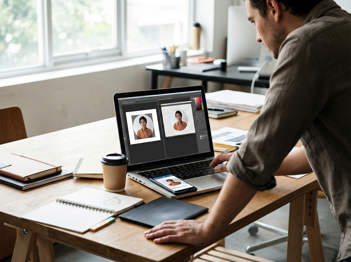 Ilustração sobre Exporting Your Circle Crop with a Transparent Background