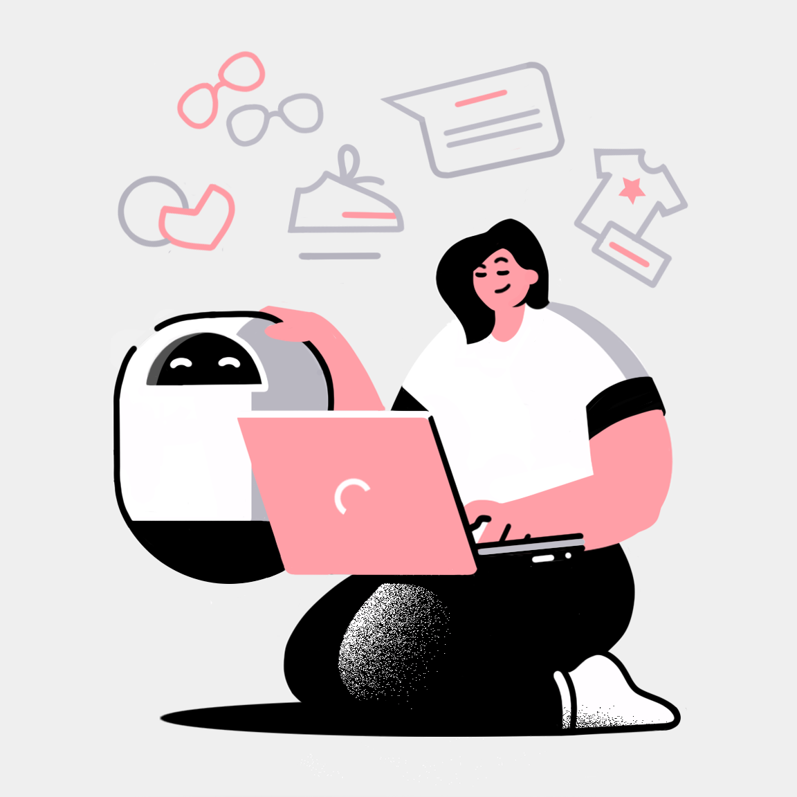 Empreendedor usando um construtor de IA para criar site com ia em seu notebook.