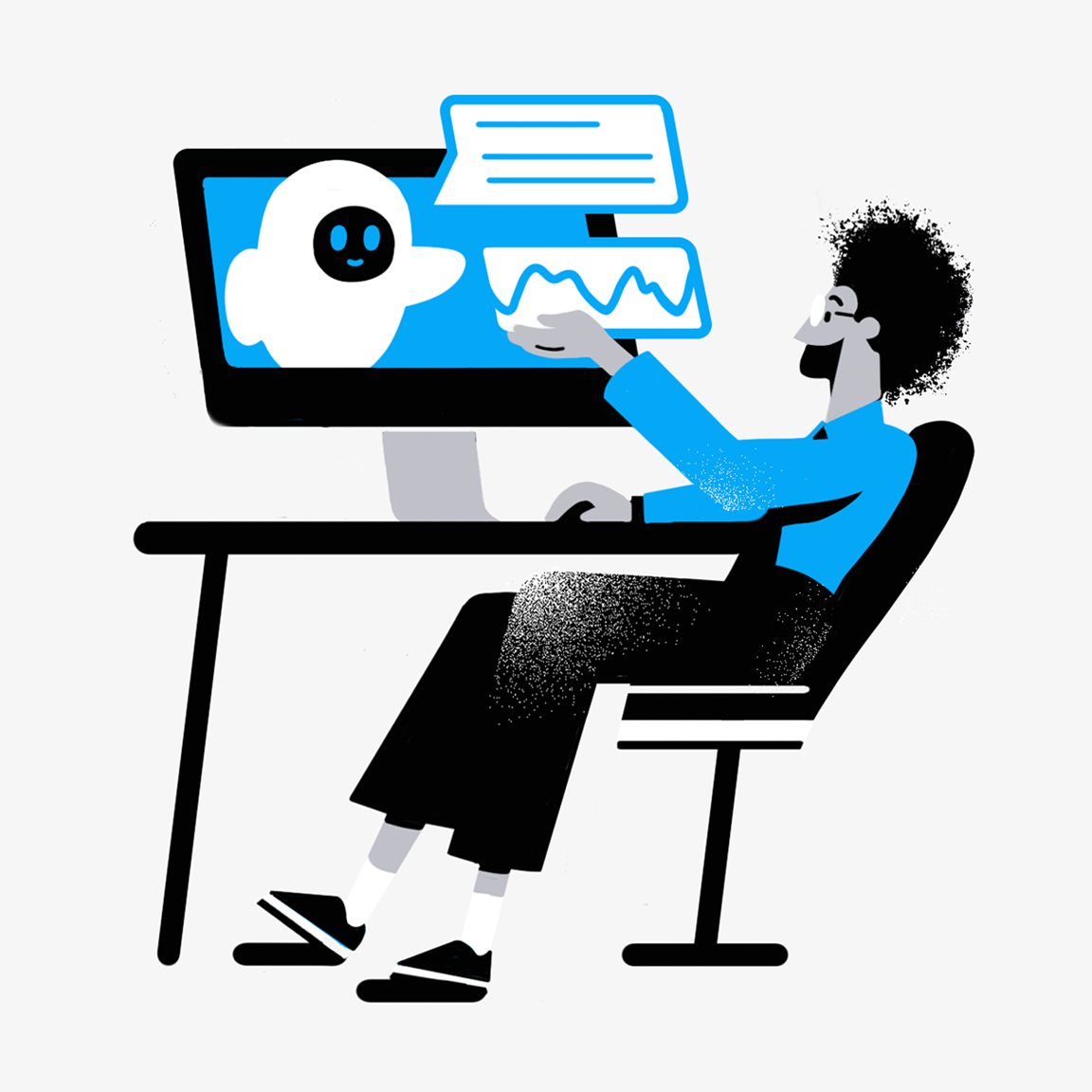 Interface de um software de IA para criar sites, mostrando blocos de conteúdo personalizáveis.