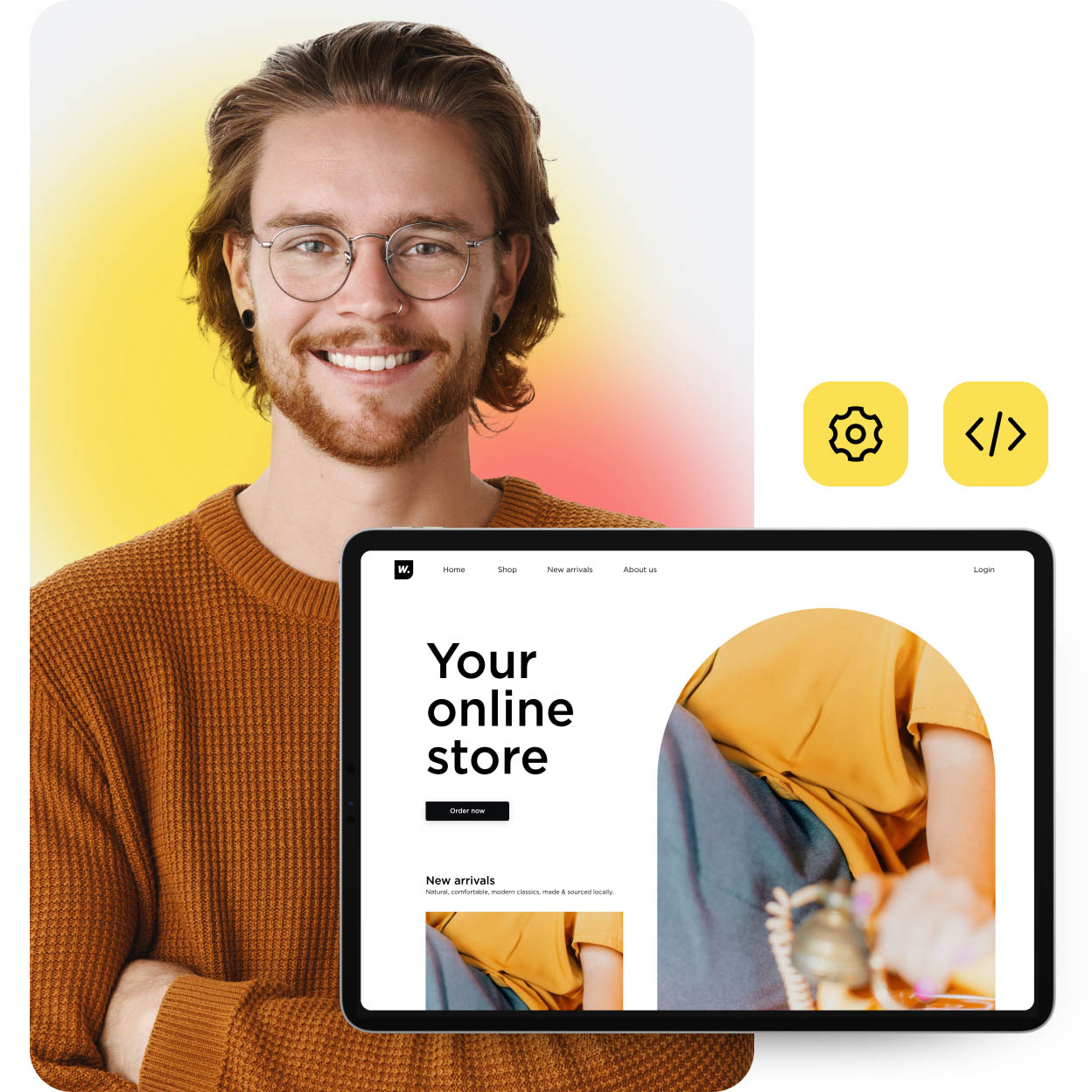 Diagrama explicando a arquitetura de e-commerce headless com frontend e backend separados