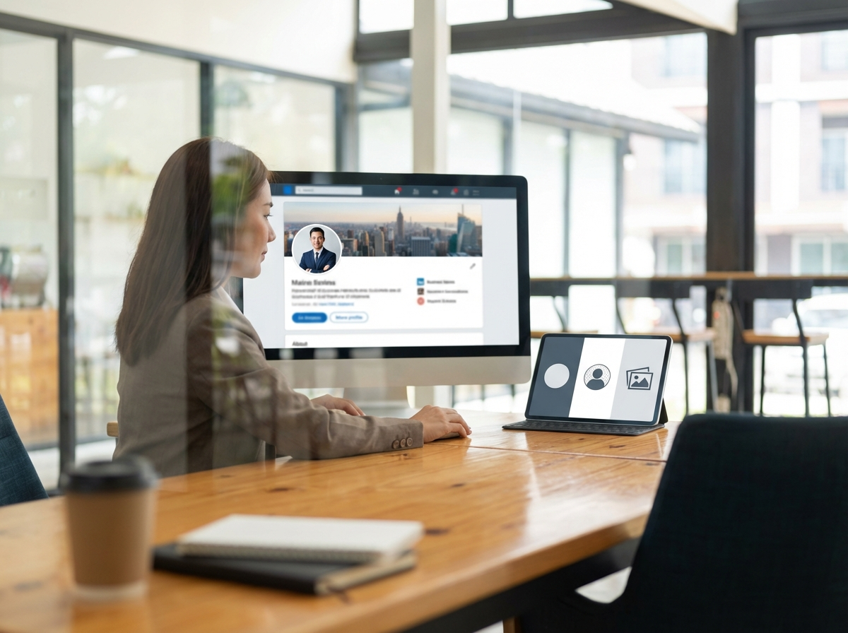 Ilustração sobre LinkedIn