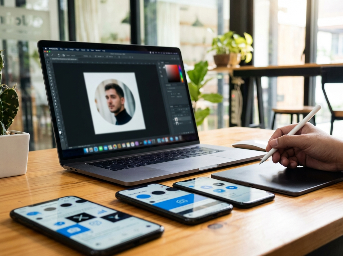 Illustration about X, Threads, and Bluesky