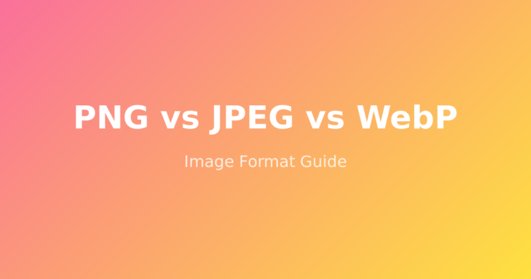 Which Image Format? PNG, JPEG, WebP Use Cases Explained