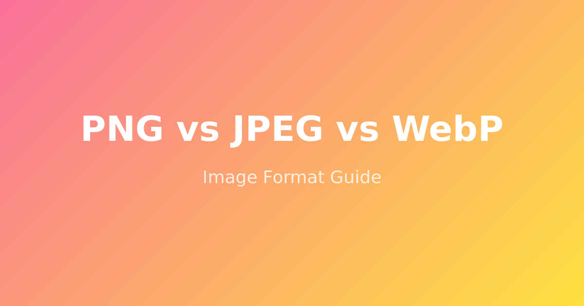 PNG vs JPEG vs WebP qual formato usar