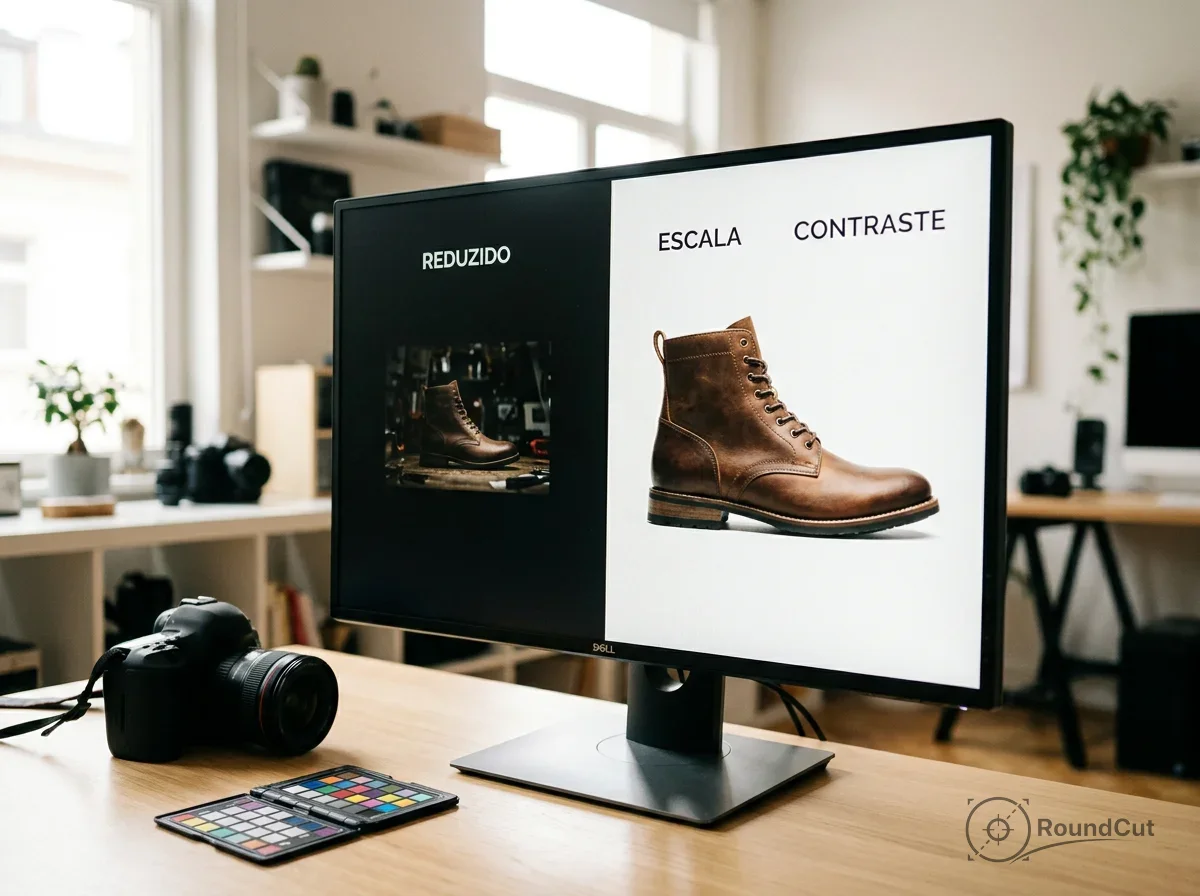 contraste e escala para destacar fotos de produtos