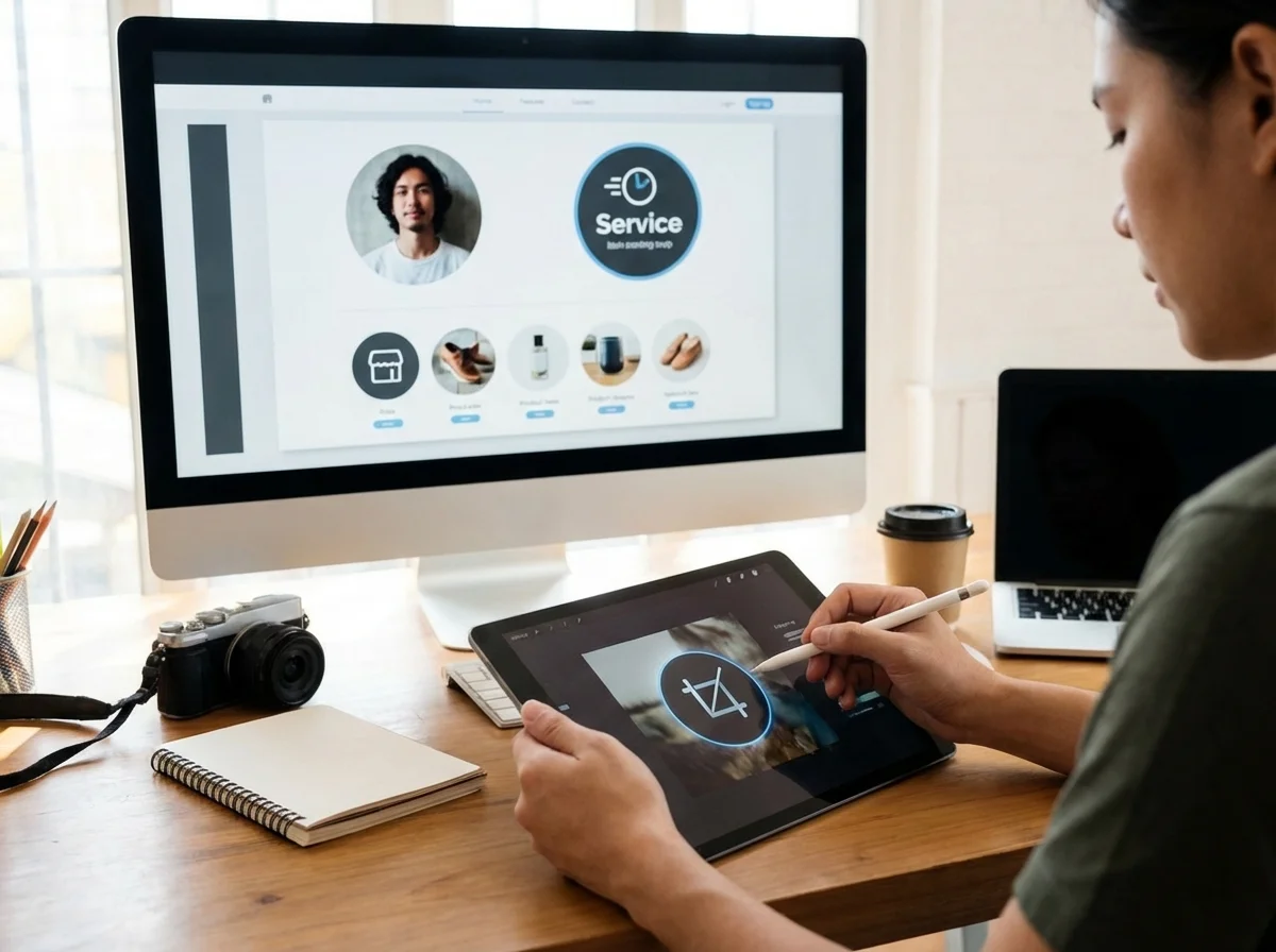 Illustration about choose a circular crop for your images?