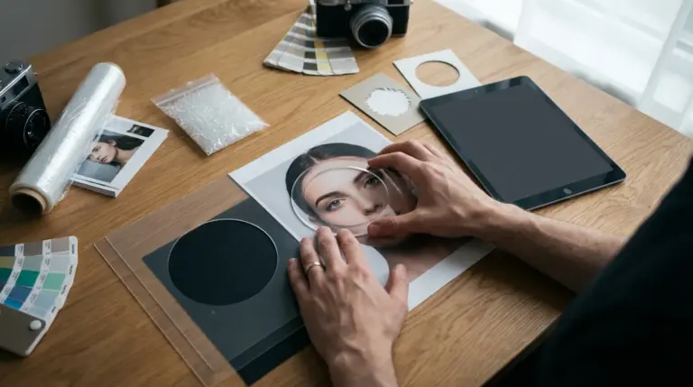 Recortar imagem em círculo online: IA, PNG, WebP no e-commerce