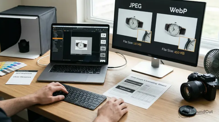 Vender fotos online em 2026: nicho, licença e canais