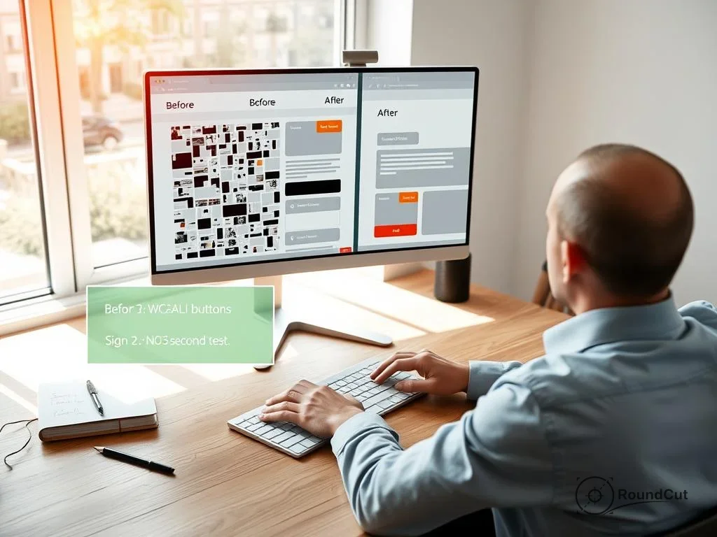 Step-by-step workflow demonstrating apply balance and contrast for better readability