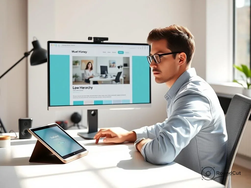 Step-by-step workflow demonstrating How does visual hierarchy guide user attention